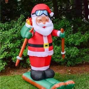 5ft Santa on Skis - Christmas Inflatable by Seasonal LLC